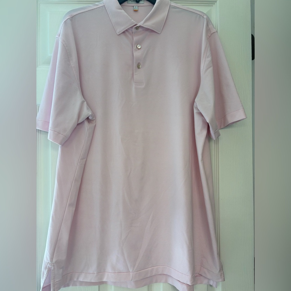 Peter Millar Light Pink and white Pinstripe Shirt